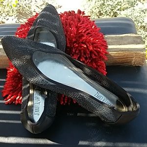 JENNIFER LOPEZ SPARKLE BLACK MESH FLATS